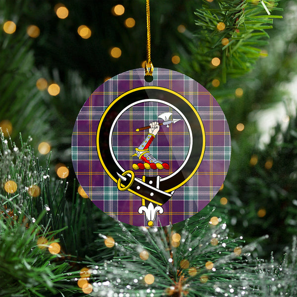 Jackson Weathered Clan Badge Tartan Plastic Christmas Ornaments