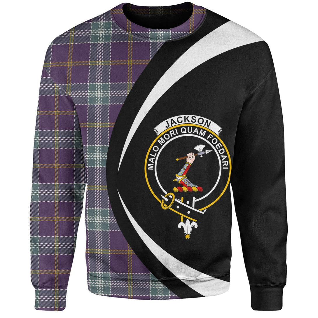 Jackson Weathered Clan Badge Tartan Sweatshirt Circle Style Personalized