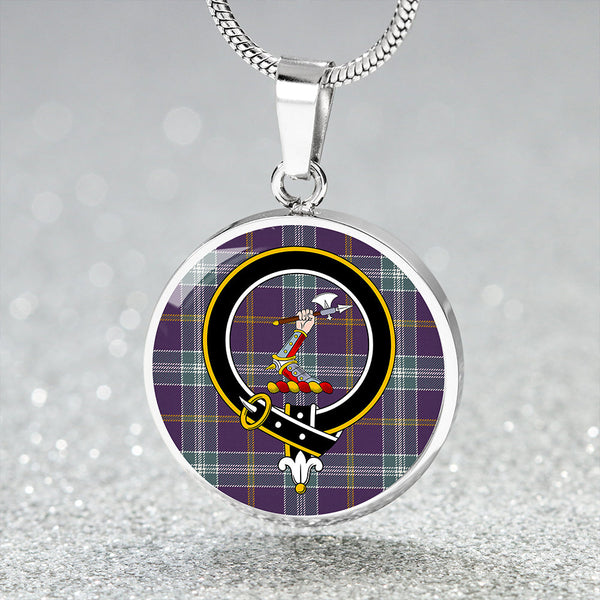 Jackson Weathered Clan Badge Tartan Classic Circle Necklace