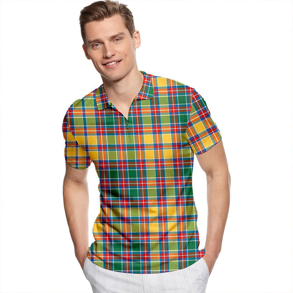 Jacobite Ancient Tartan Classic Lapel Zip Short Sleeve Polo