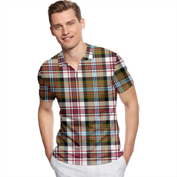 Jacobite Dress Ancient Tartan Classic Lapel Zip Short Sleeve Polo