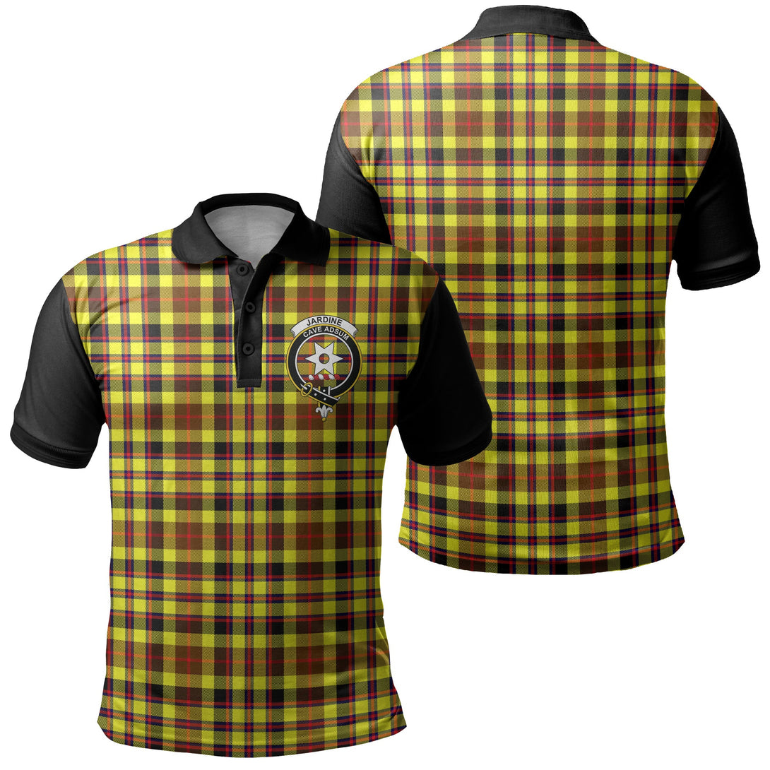 Jardine Tartan Crest Polo Shirt Black Neck 1 Style