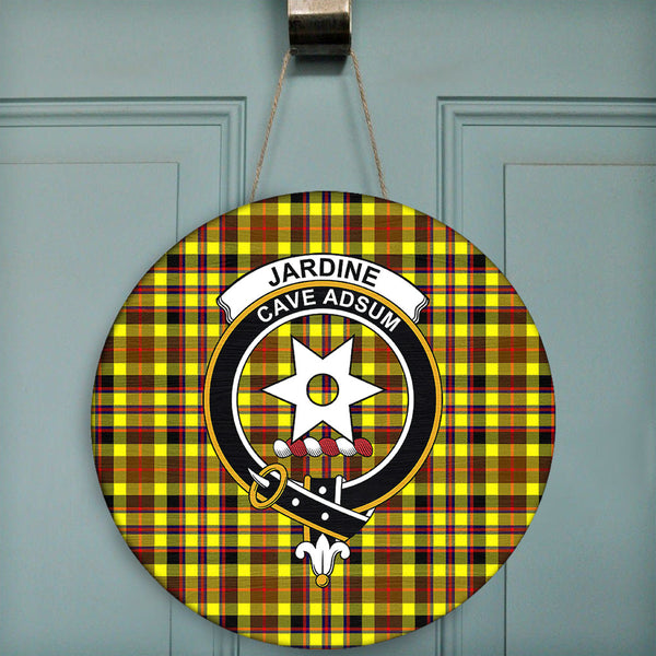 Jardine Tartan Classic Crest Round Wooden Sign