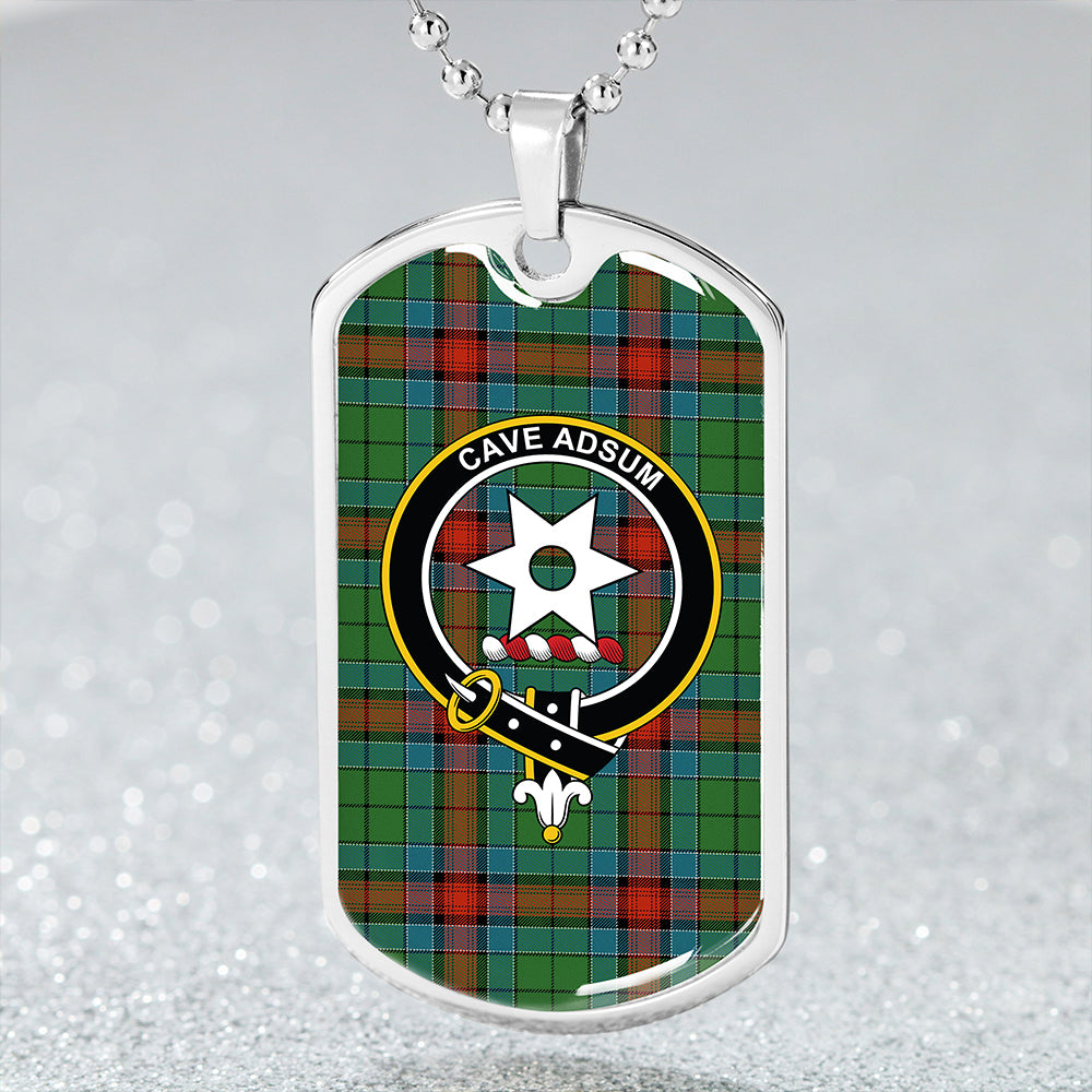 Jardine Dress Ancient Clan Badge Classic Tartan Dog Tag Necklace