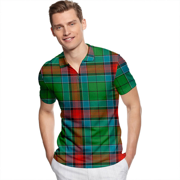 Jardine Dress Ancient Tartan Classic Lapel Zip Short Sleeve Polo