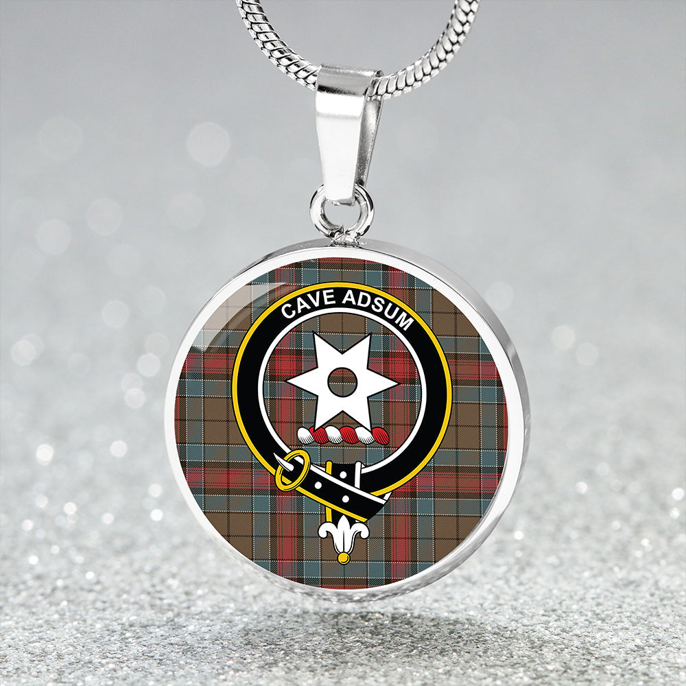 Jardine Dress Weathered Clan Badge Tartan Classic Circle Necklace