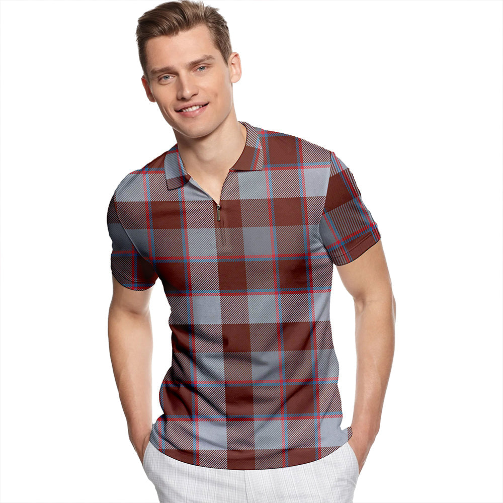 Jardine of Castlemilk Modern Tartan Classic Lapel Zip Short Sleeve Polo