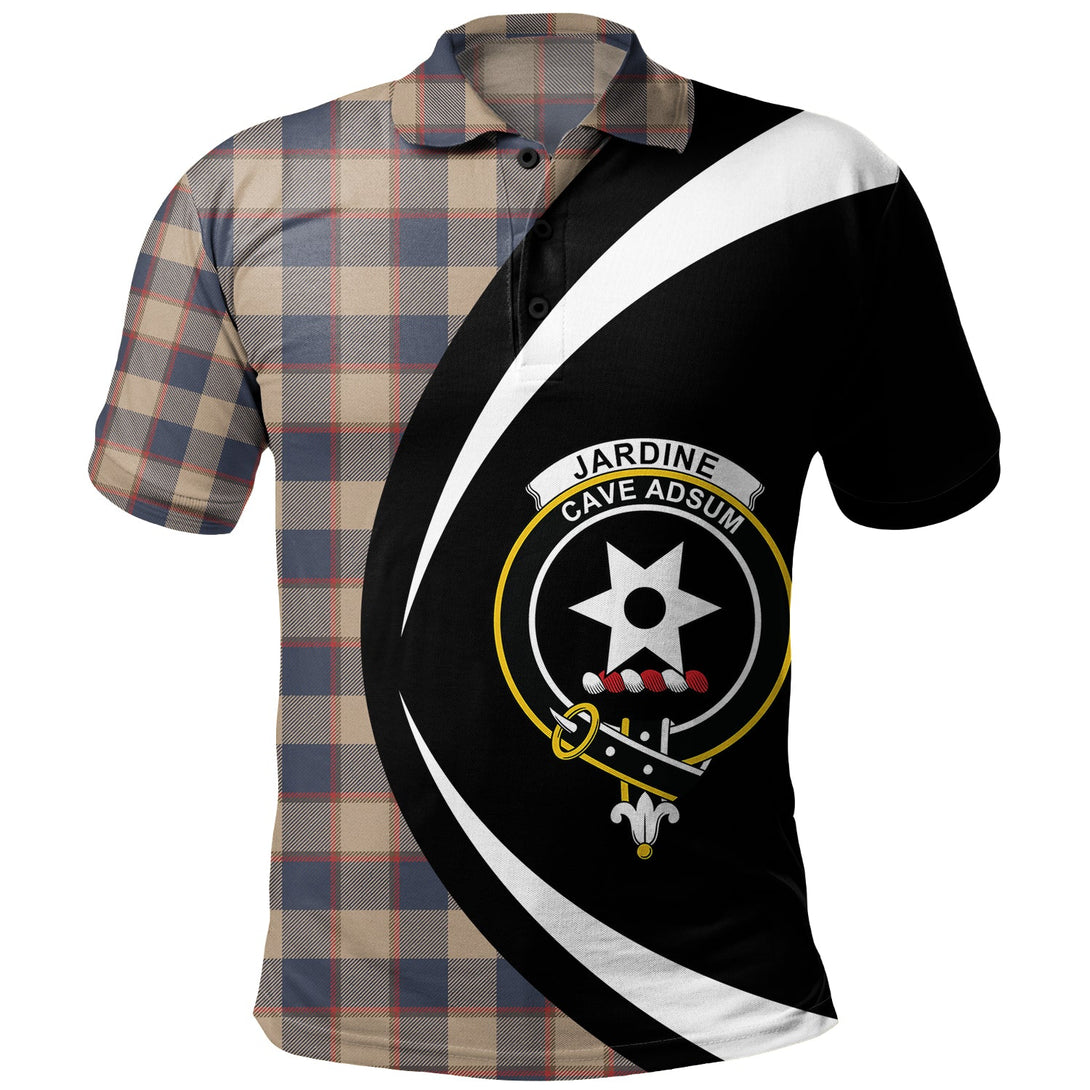 Jardine of Castlemilk Weathered Clan Badge Tartan Polo Shirt Circle Style Personalized