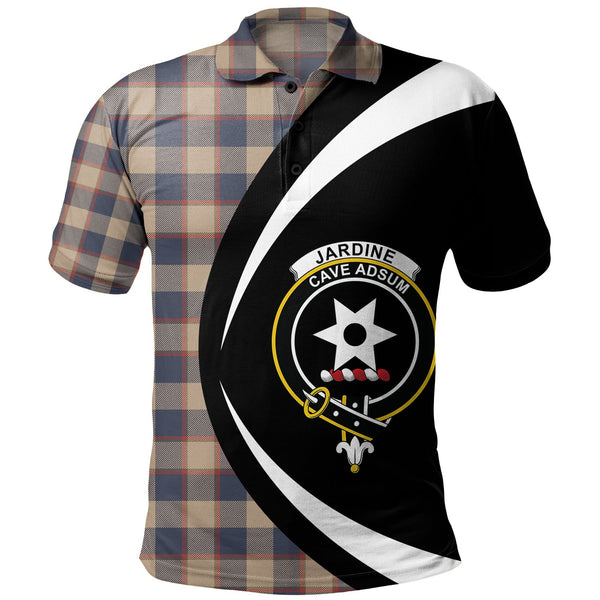 Jardine of Castlemilk Weathered Clan Badge Tartan Polo Shirt Circle Style Personalized