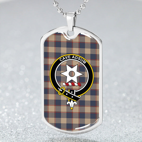 Jardine of Castlemilk Weathered Clan Badge Classic Tartan Dog Tag Necklace