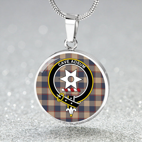 Jardine of Castlemilk Weathered Clan Badge Tartan Classic Circle Necklace