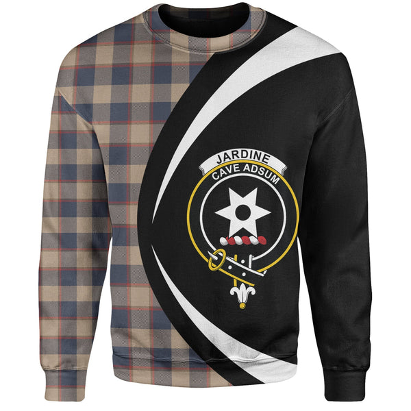 Jardine of Castlemilk Weathered Clan Badge Tartan Sweatshirt Circle Style Personalized