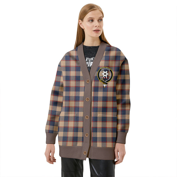 Jardine of Castlemilk Weathered Clan Badge Tartan V-neck Cardigan