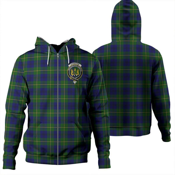 Johnston Modern Tartan Classic Crest Zipper Hoodie