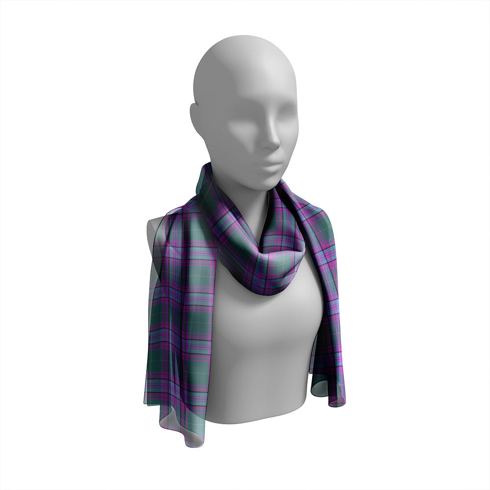 Jones Hunting Weathered Tartan Classic Silk Habotai Long Scarf