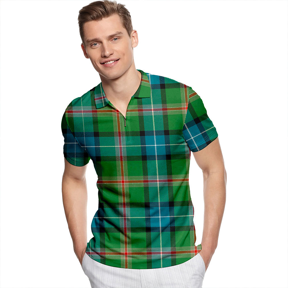 Jones #2 Ancient Tartan Classic Lapel Zip Short Sleeve Polo