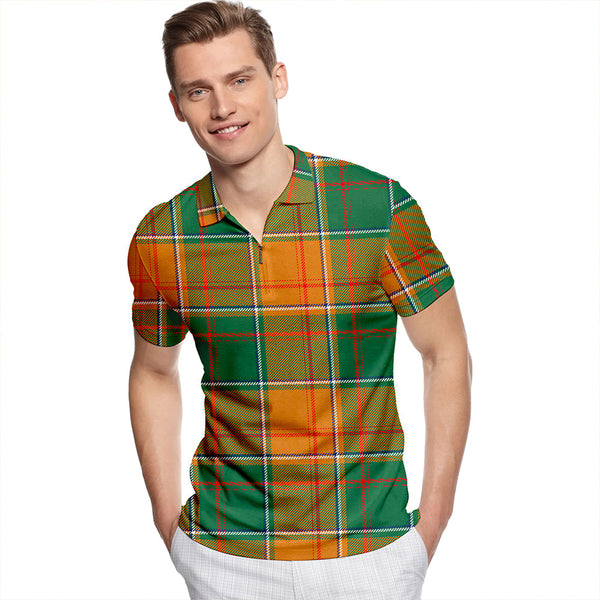 Keilar Modern Tartan Classic Lapel Zip Short Sleeve Polo