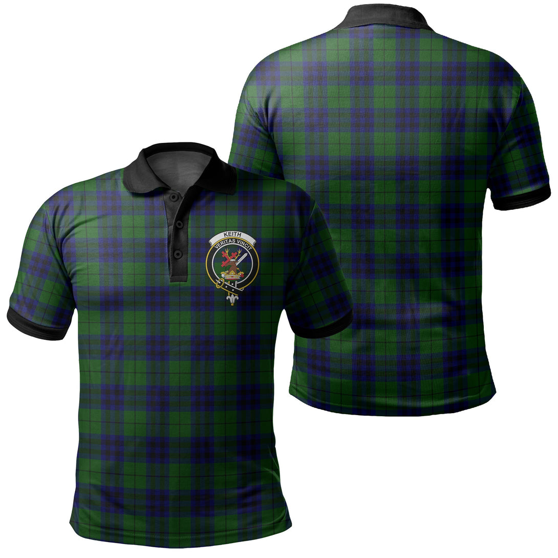 Keith Modern Tartan Crest Polo Shirt Black Neck 2 Style