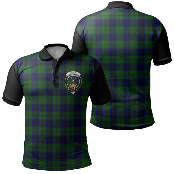 Keith Modern Tartan Crest Polo Shirt Black Neck 1 Style