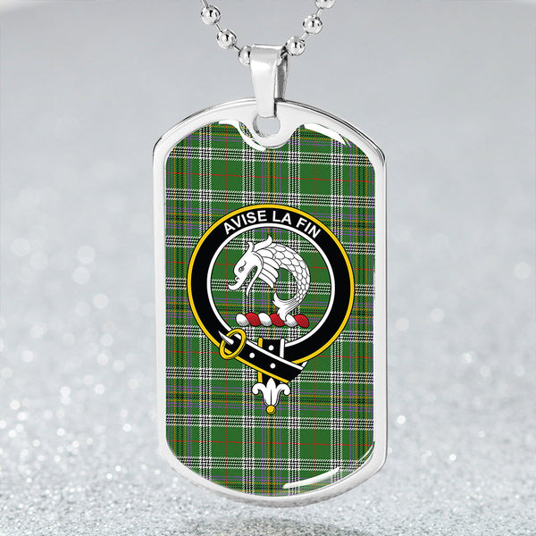 Kennedy Ancient Clan Badge Classic Tartan Dog Tag Necklace