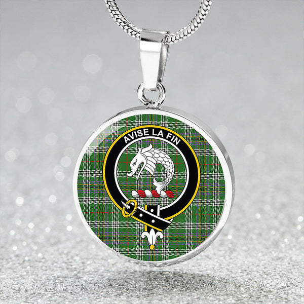 Kennedy Ancient Clan Badge Tartan Classic Circle Necklace