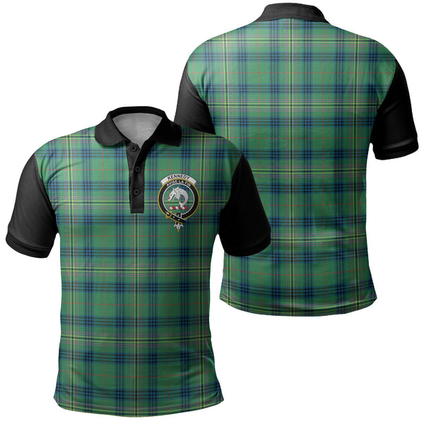 Kennedy Ancient Tartan Crest Polo Shirt Black Neck 1 Style