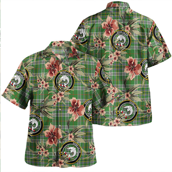 Kennedy Ancient Clan Badge Tartan Aloha Hawaiian Shirt Tropical Old Style