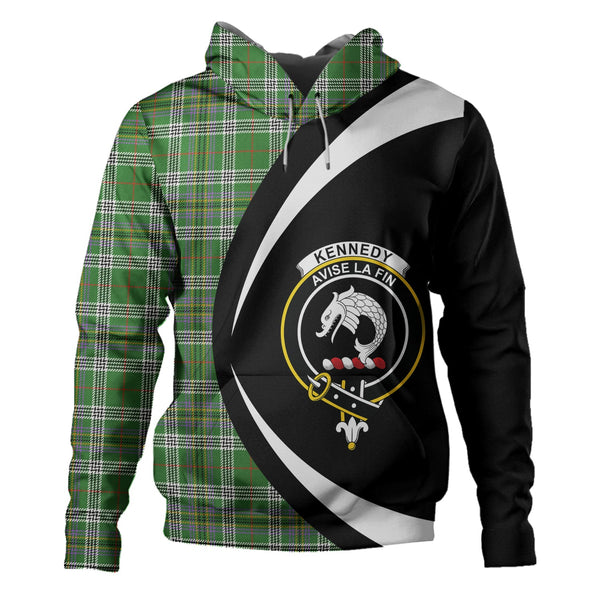 Kennedy Ancient Clan Badge Tartan Hoodie Circle Style