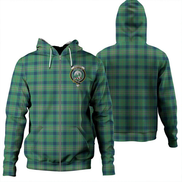 Kennedy Ancient Tartan Classic Crest Zipper Hoodie