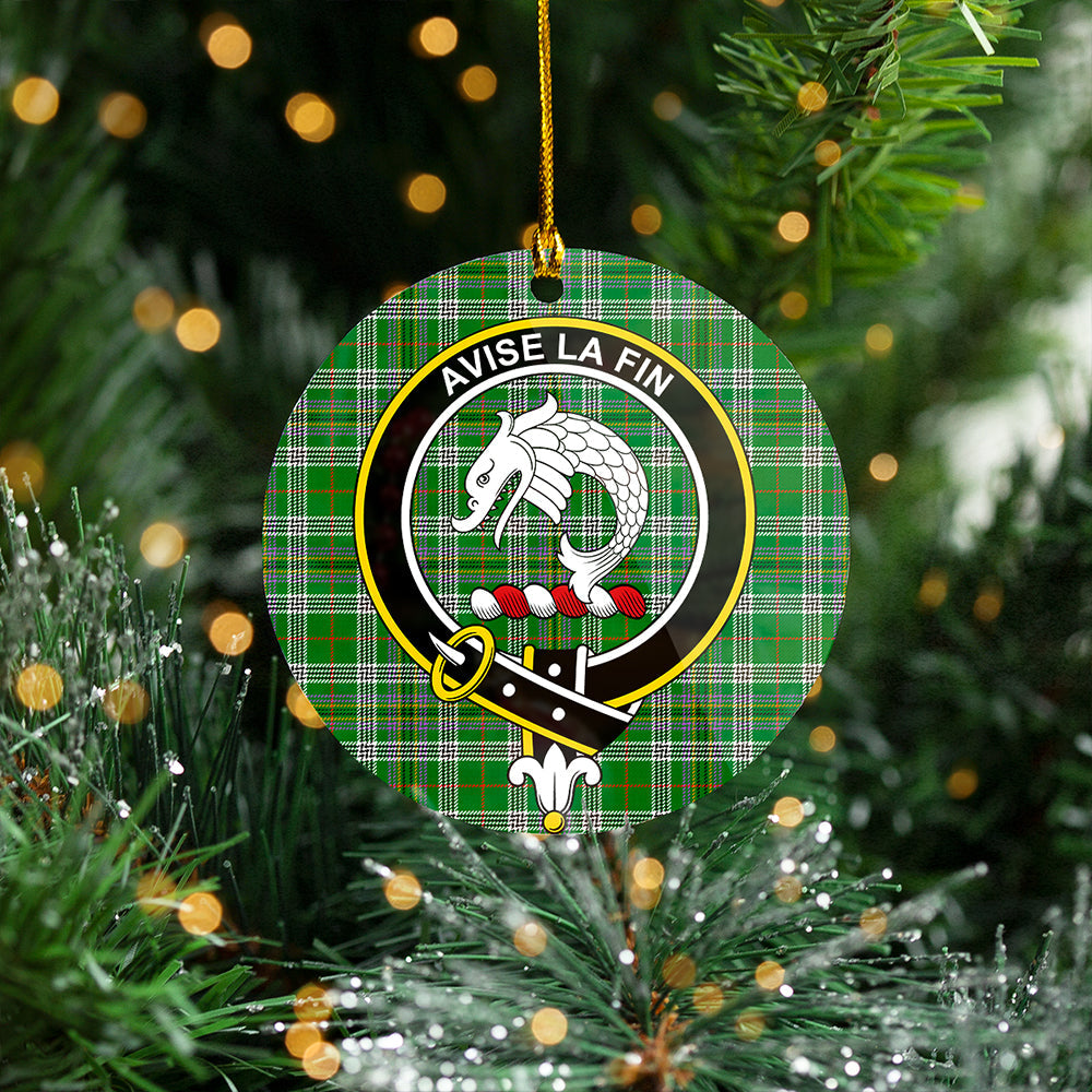 Kennedy Ancient Clan Badge Tartan Plastic Christmas Ornaments