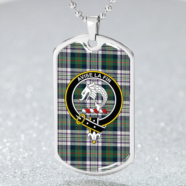 Kennedy Dress Modern Clan Badge Classic Tartan Dog Tag Necklace