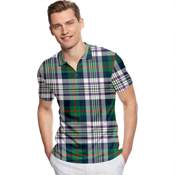 Kennedy Dress Modern Tartan Classic Lapel Zip Short Sleeve Polo