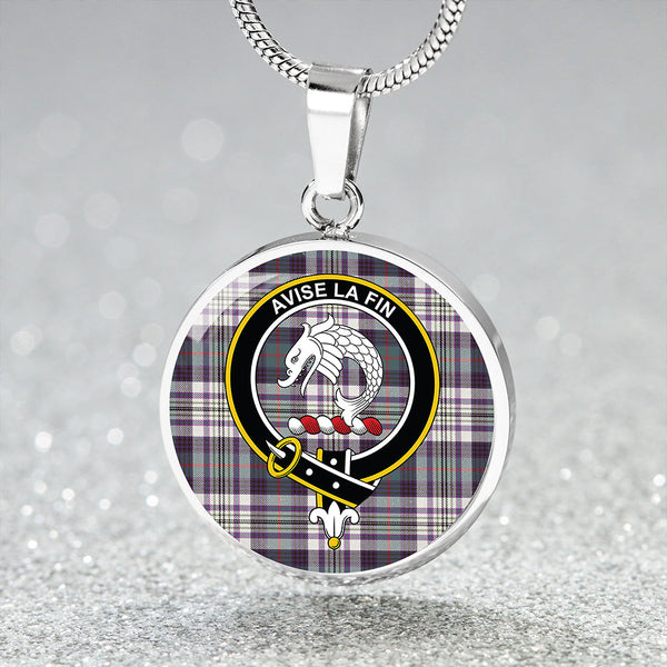 Kennedy Dress Weathered Clan Badge Tartan Classic Circle Necklace