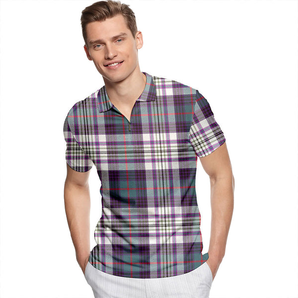 Kennedy Dress Weathered Tartan Classic Lapel Zip Short Sleeve Polo