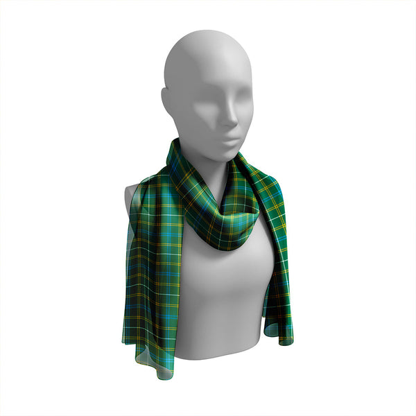 Kennedy Irish Modern Tartan Classic Silk Habotai Long Scarf