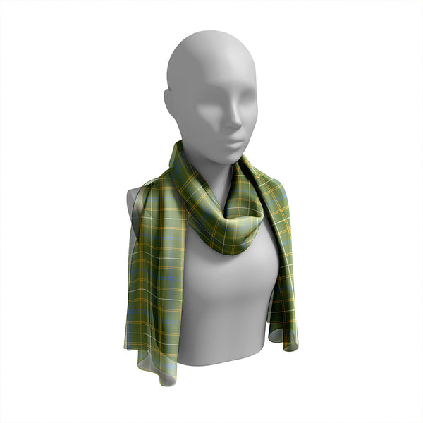 Kennedy Irish Weathered Tartan Classic Silk Habotai Long Scarf