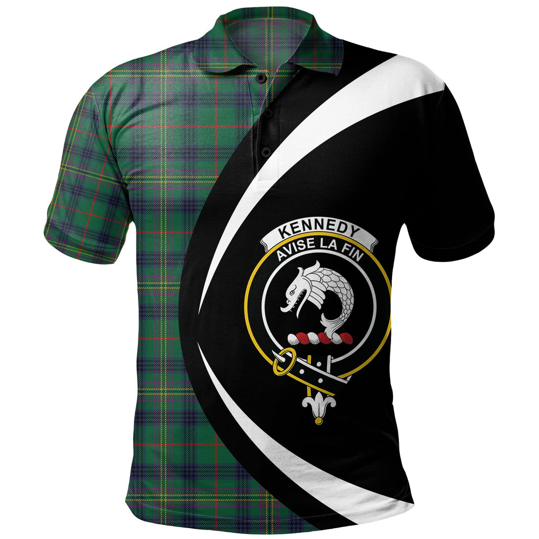 Kennedy Modern Clan Badge Tartan Polo Shirt Circle Style Personalized