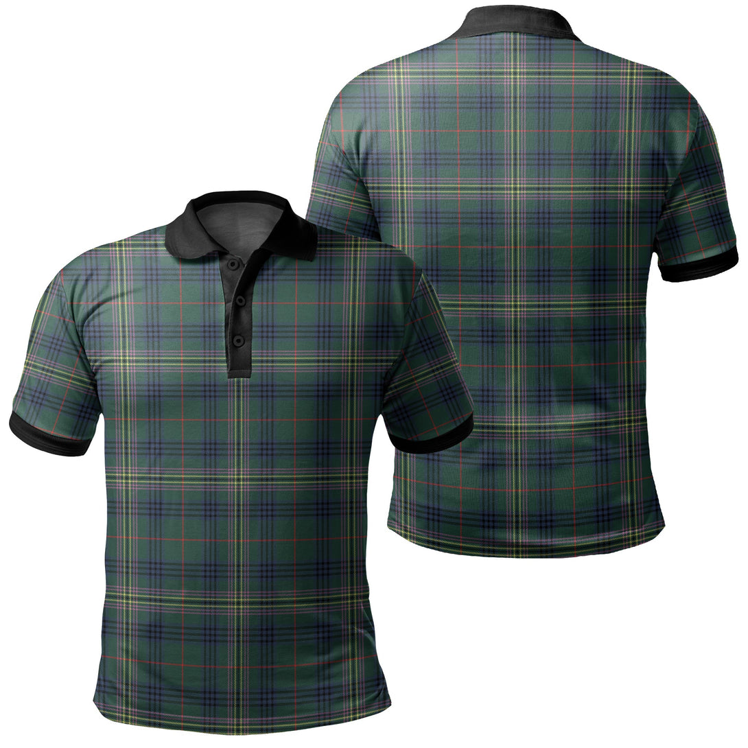 Kennedy Modern Tartan Classic Polo Shirt Black Neck 2 Style