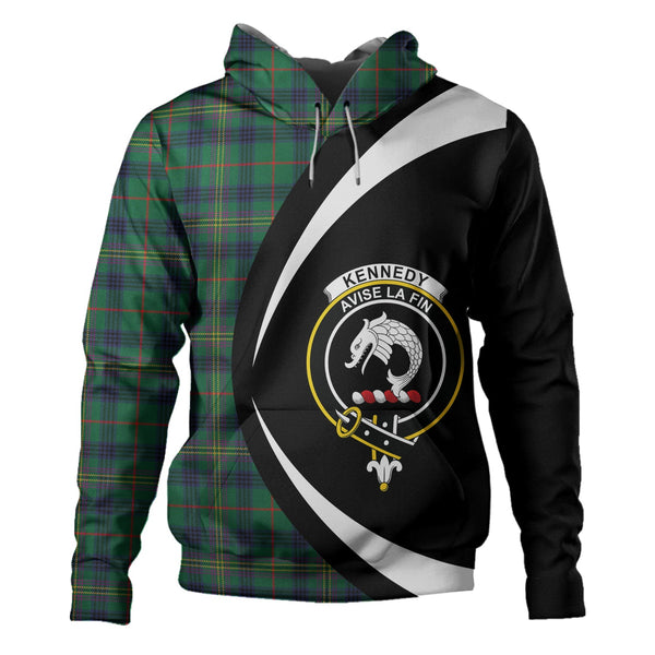 Kennedy Modern Clan Badge Tartan Hoodie Circle Style