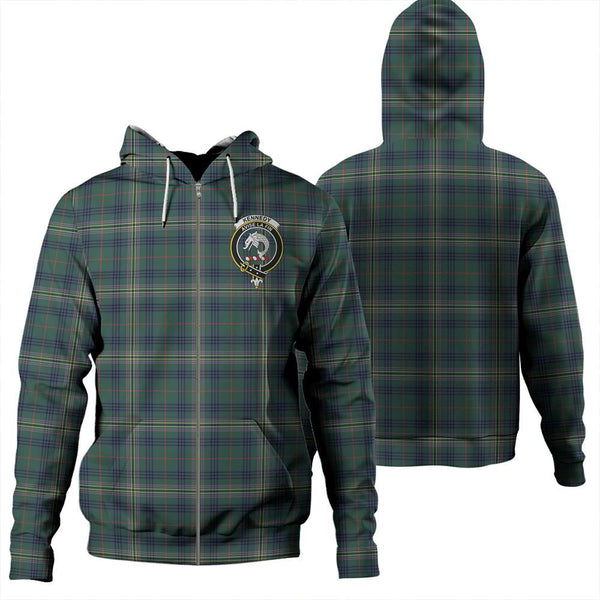 Kennedy Modern Tartan Classic Crest Zipper Hoodie