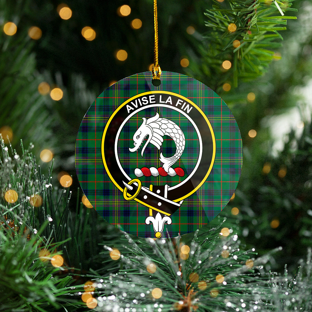 Kennedy Modern Clan Badge Tartan Plastic Christmas Ornaments