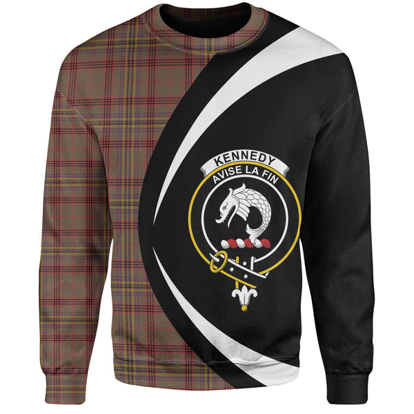 Kennedy Weathered Clan Badge Tartan Sweatshirt Circle Style Personalized