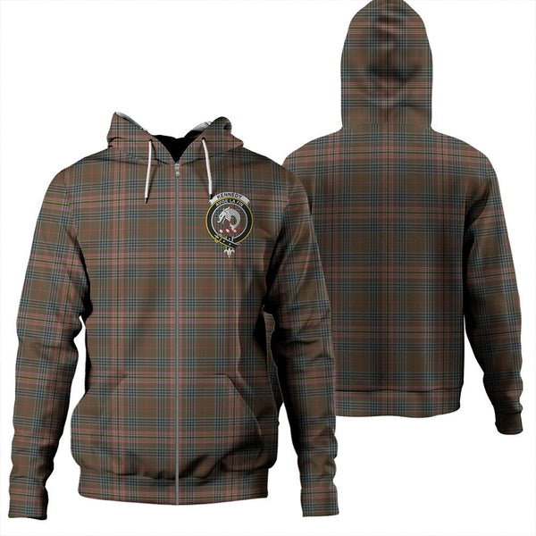 Kennedy Weathered Tartan Classic Crest Zipper Hoodie