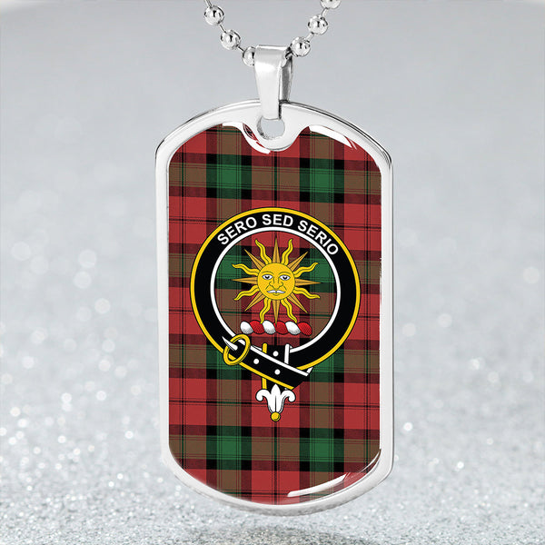 Kerr Ancient Clan Badge Classic Tartan Dog Tag Necklace