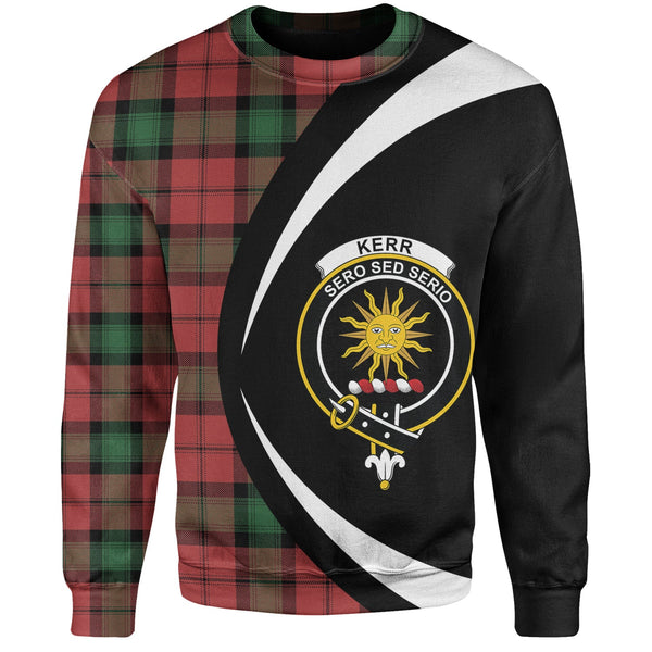 Kerr Ancient Clan Badge Tartan Sweatshirt Circle Style Personalized