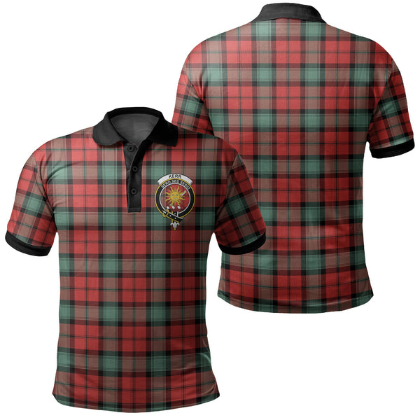 Kerr Ancient Tartan Crest Polo Shirt Black Neck 2 Style