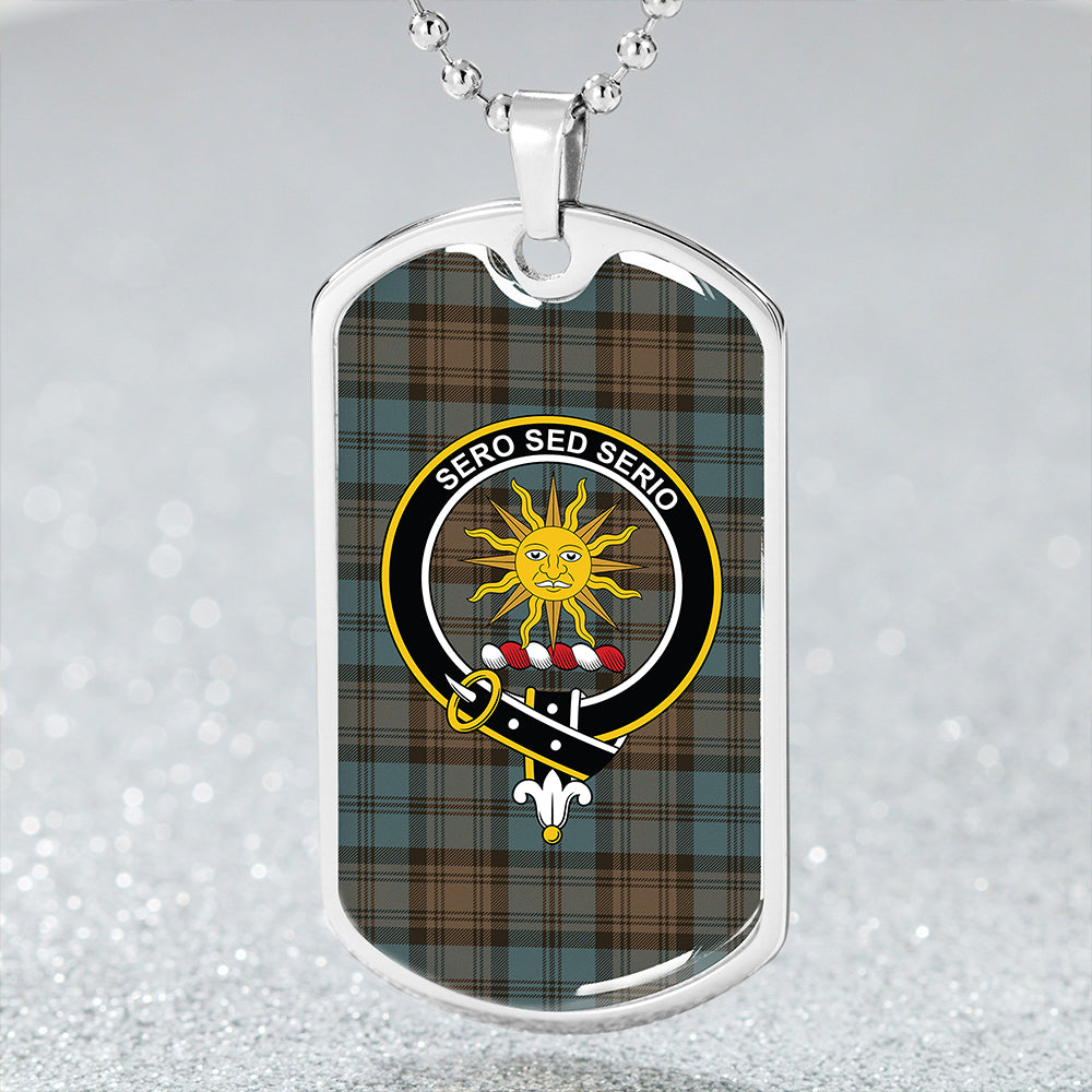 Kerr Hunting Weathered Clan Badge Classic Tartan Dog Tag Necklace