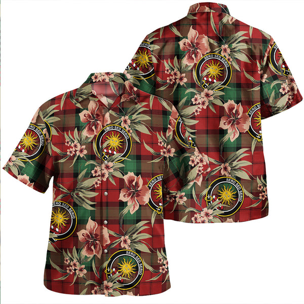 Kerr Modern Clan Badge Tartan Aloha Hawaiian Shirt Tropical Old Style