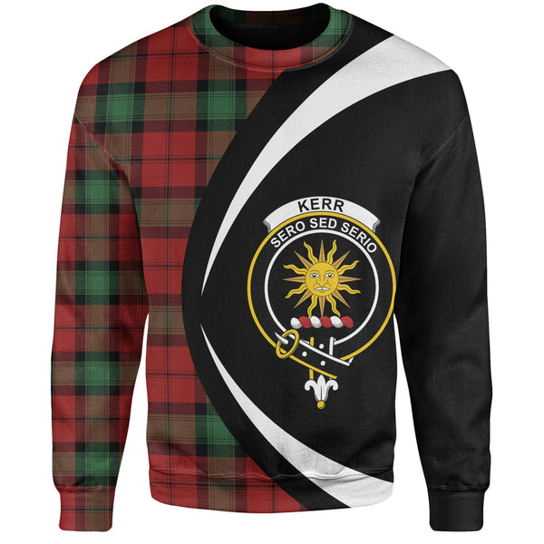 Kerr Modern Clan Badge Tartan Sweatshirt Circle Style Personalized