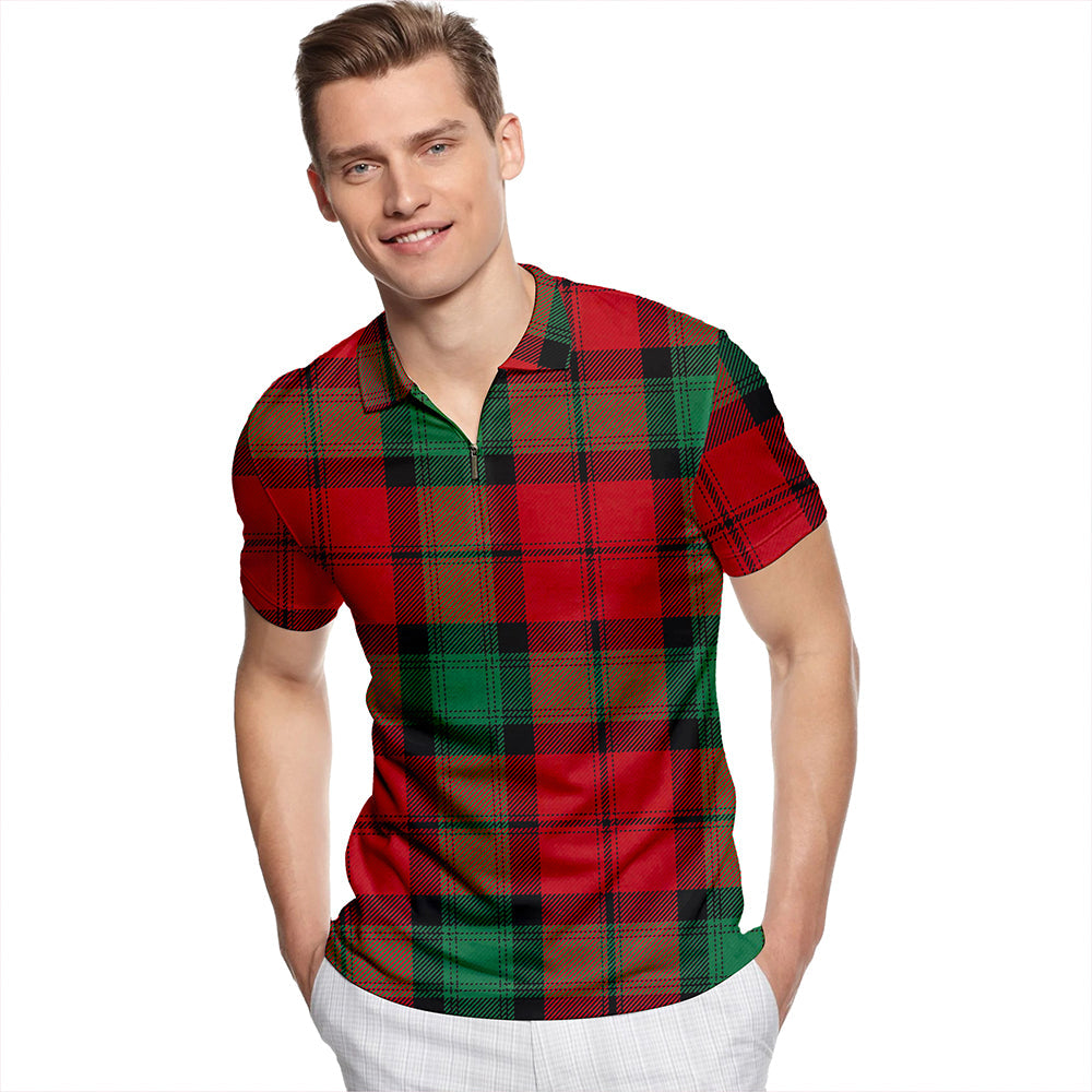 Kerr Modern Tartan Classic Lapel Zip Short Sleeve Polo